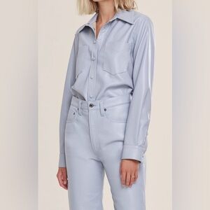 AGOLDE Paloma Vegan Leather Button Down Shirt